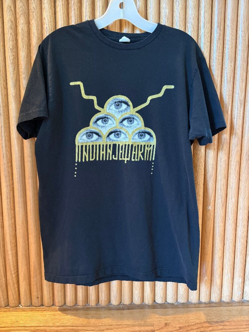 Indian Jewelry / Studded Left Band T-Shirt - Psychedelic Eyes Indie Rock